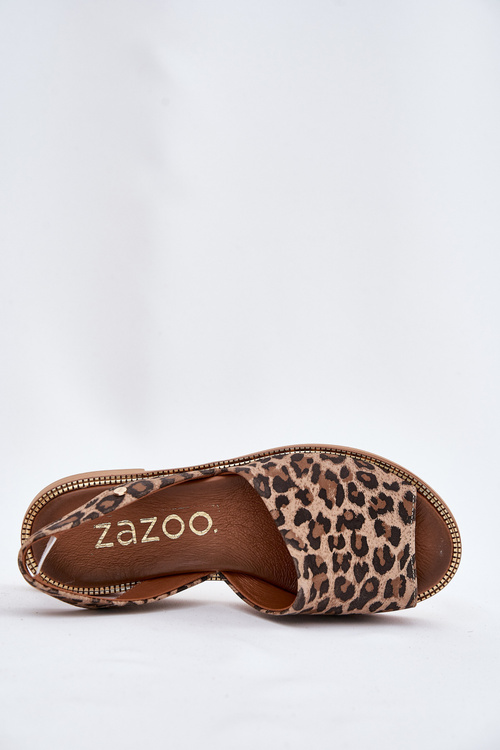 Zazoo 40327 Leather Slip-On Sandals Leopard