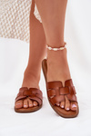 Women Slippers Made Of Eco Leather Camel Lisanoria
