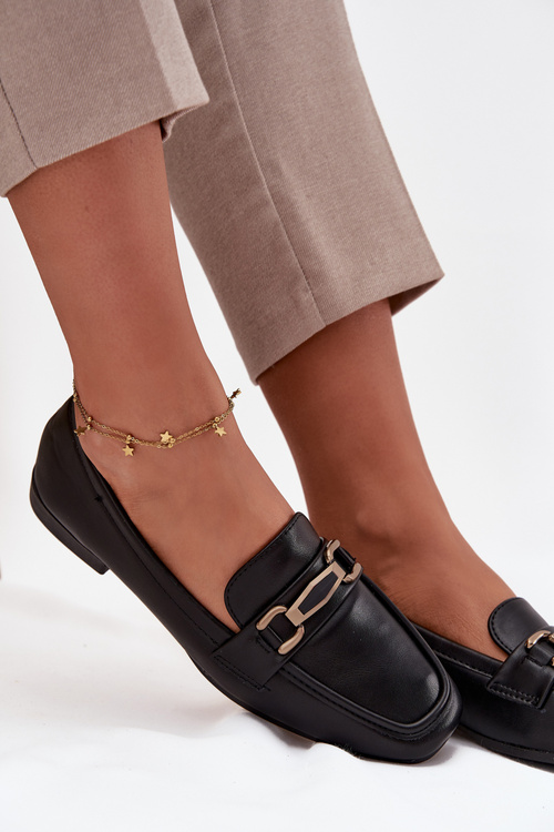 Women's Loafers Shoes With Decoration Black Priscelle