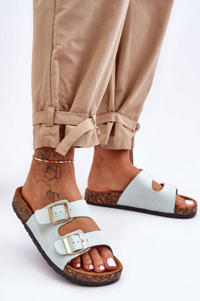 Women's Slippers On Cork Sole Mint Cortina