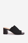 Women's Heeled Sandals Block Type Black Wenilan