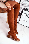 Women's high boots over the knee eco-suede camel Can't Stop