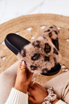 Slippers With Fur Rubber Leopard Brown Noelle