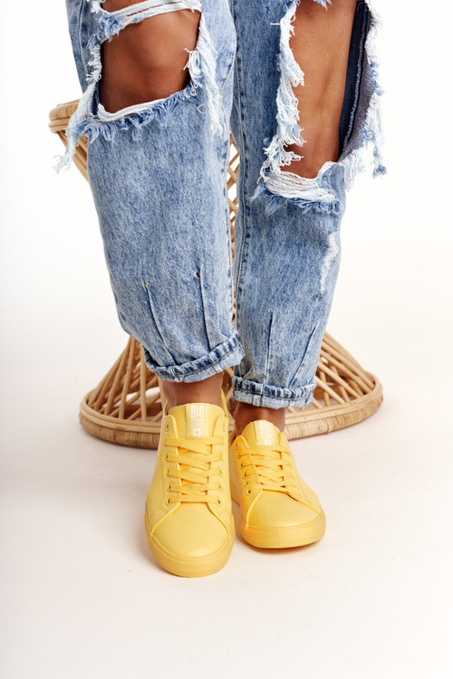 Women's Leather Sneakers BIG STAR HH274142 Yellow