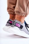 Sportowe Buty Sneakersy Damskie Wsuwane Szare Klayra