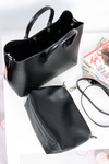 Czarna Damska Torebka Shopper + Kosmetyczka