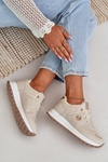 Women's Sport Shoes Insulated With Fur On Platform Light Beige Lerisas