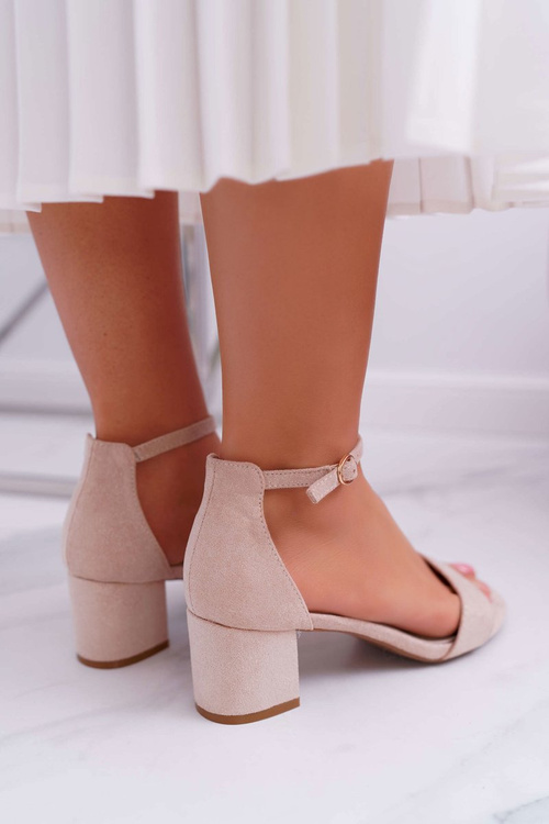 Women's Stiletto Sandals With Glitter Beige Nathalie