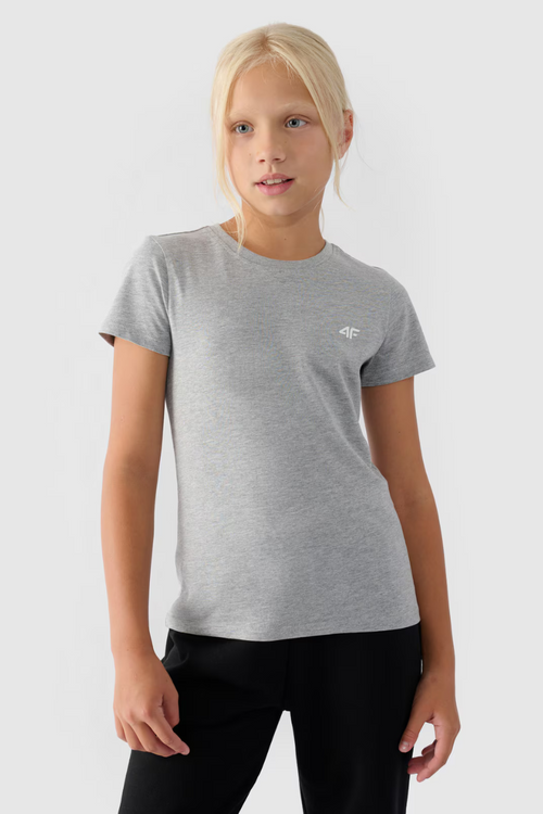Girls Smooth Cotton T-shirt Gray 4F 4FJWMM00TTSHF1658-27M