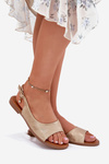 Womens Sandals On Flat Heel Golden Weanise