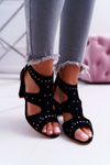 Suede Stiletto Sandals Lu Boo Black