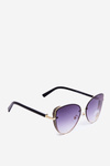 Women's Sunglasses with Brocade Inserts UV400 Black-Gold