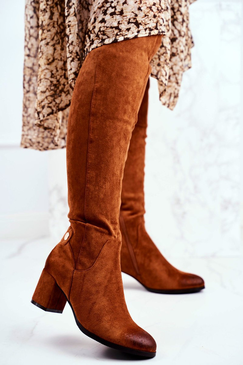 Women's High Boots Suede Camel Torgos