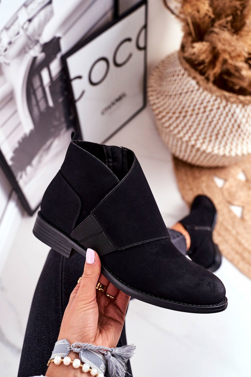 Women’s Boots On Flat Heel Black Sirro