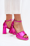 Lacquered Women's Sandals On Heels Fuchsia Marila