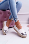 Espadryle Damskie Białe Platforma Ringer
