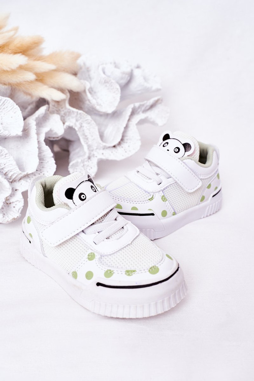 Children's Sport Shoes With Panda White-Green Chico