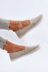 Women's Striped Slip-On Sneakers in Beige Pazaria
