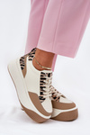 Women's Sneakers on Massive Platform Zebra Beige Tamorniel
