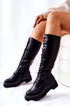 Women's High Tiered Boots Black Khloe
