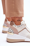 Women's Leather Sport Shoes On A Wedge White Catrine
