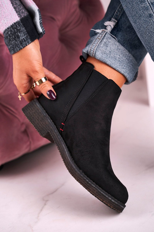 Classic Women's Chelsea Boots Suede Black Heather