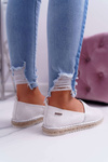 Espadryle Damskie Big Star Pleciona Podeszwa Srebrne DD274770