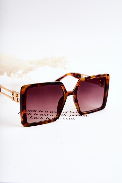 Square Sunglasses Marbled V130042 Brown