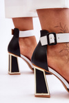 Elegant High Heel Sandals Black and white Sorel