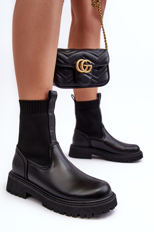 Flat Heel Boots Black Big Star MM2745432