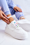 Buty Sportowe Sneakersy Damskie Wiązane Białe Manila