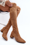 Kozaki Na Niskim Obcasie Za Kolano Camel Maidna 8098-2