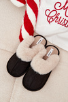 Women's slippers with fur Black Zanelia