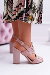 Women's Stiletto Sandals Sergio Leone SK852 Suede Pink Diven