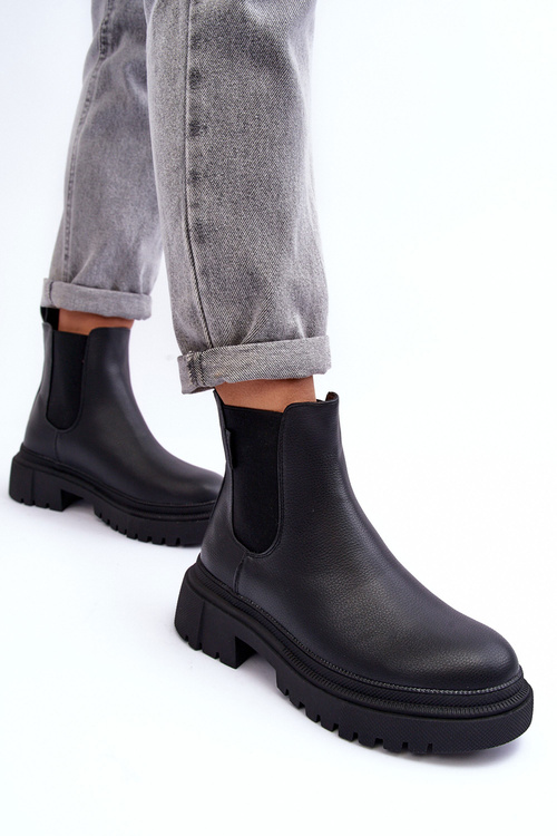 Leather Ankle Boots with Insulated Big Star MM274619 Black