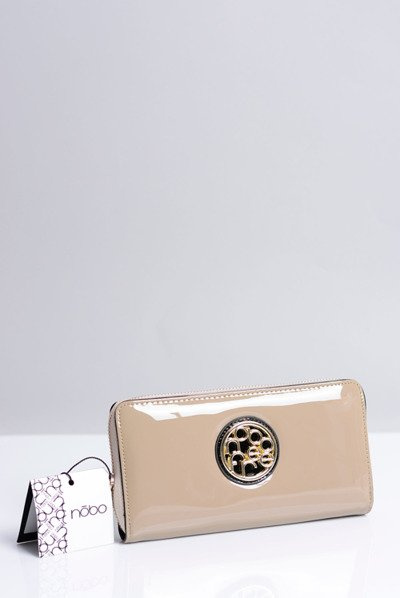 Large Women's Beige Lacquered Nobo Wallet