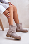 Women's Suede Boots On Flat Heel 3610 Lewski Cappucino