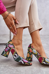 Leather Pumps In Snake Pattern Lewski Shoes 3277 Multicolored