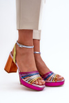Damskie Sandały Na Słupku Multikolor D&A CR920
