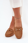 Ladies Moccasins With Cutouts And Decoration Camel Kaydance