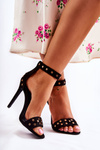 Women's Sandals On High Heels With Studs Black Carolyn