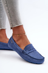 Women's Loafers in Blue Eco Suede Rerceria