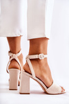 Fashionable Sandals On A Bar Beige Salis