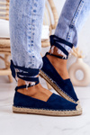 Tied Suede Espadrilles Navy Ismanne