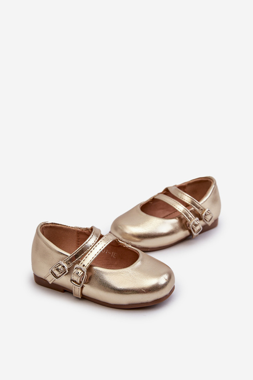 Children's Ballerina Flats with Gold Stripes Margenis