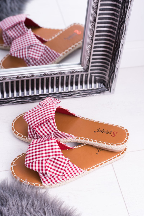 Women's Flip-Flops with Bows Pin-up Girl Red