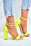 Women's Stiletto Sandals Yellow Neon Anastasie