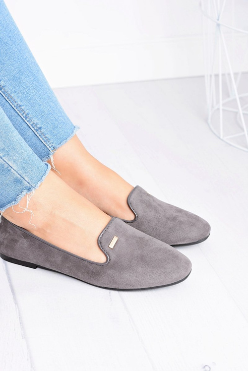 Neala Women's Grey Suede Ballerinas