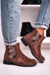 Women's Chelsea Boots With Studs Suede Brown Meagan