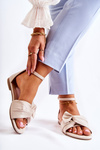 Fashionable Women's Leather Sandals Beige Astana